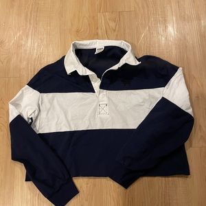 Cropped pink rugby shirt